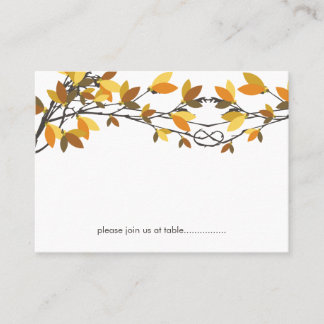 Brawn Knotted Liebe Trees Herbst Hochzeit Platzkarte