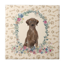 Brawn Labrador Retriever Dow Pw Print Floral Niedl Fliese