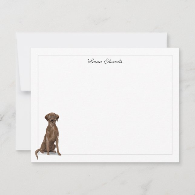 Brawn Labrador Retriever Grau Border Personalisier Mitteilungskarte (Vorderseite)