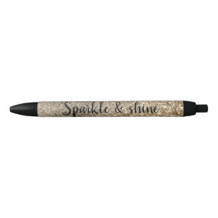 Brawn Leopard Print Gold Glitzer Funkeln Kugelschreiber