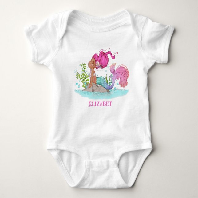 Brawn Little Mermaid Baby Shower Baby Bodysuit Baby Strampler (Vorderseite)