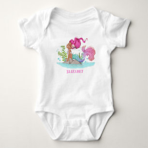 Brawn Little Mermaid Baby Shower Baby Bodysuit Strampler
