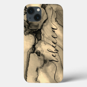 Brawn Marble Abstrakter Personalisierter Skriptnam Case-Mate iPhone Hülle