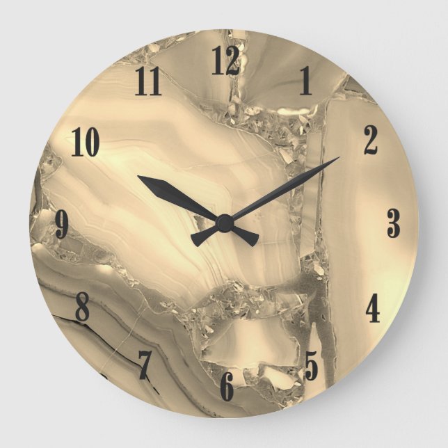 Brawn Marble Clock Große Wanduhr (Vorderseite)