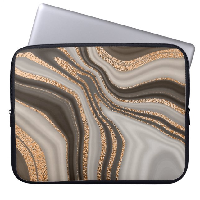 Brawn Marble Gold Vintages Design Laptopschutzhülle (Vorderseite)