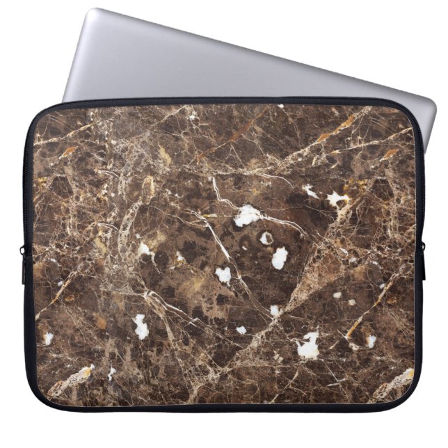 Brawn Marble Stone Pattern Laptopschutzhülle (Vorderseite)