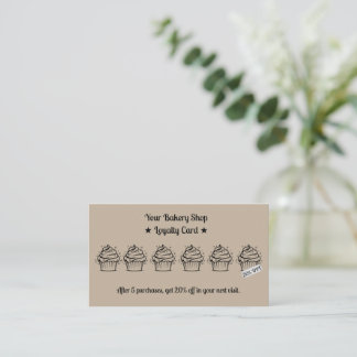 Brawn Minimalistisch Cupcakes Bakery Rabatt Treuekarte