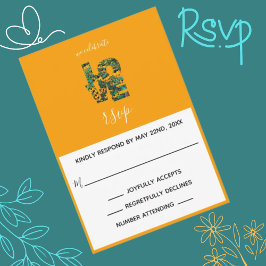 Brawn-mit Augen Susans LIEBE Orange RSVP-Karte RSVP Karte