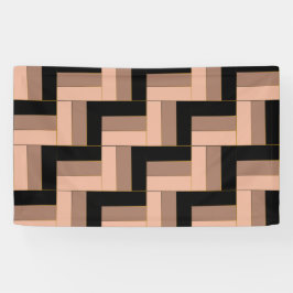 Brawn Mocha Black Geometric Rectangle Banner