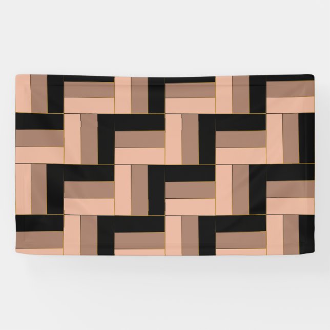 Brawn Mocha Black Geometric Rectangle Banner (Horizontal)
