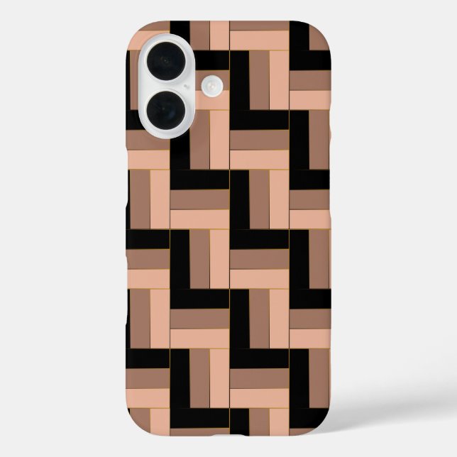 Brawn Mocha Black Geometric Rectangle Case-Mate iPhone Hülle (Rückseite)