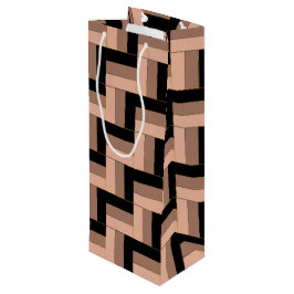 Brawn Mocha Black Geometric Rectangle Geschenktüte Für Weinflaschen