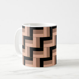 Brawn Mocha Black Geometric Rectangle Kaffeetasse