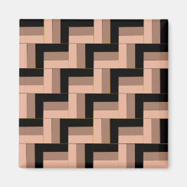 Brawn Mocha Black Geometric Rectangle Magnet