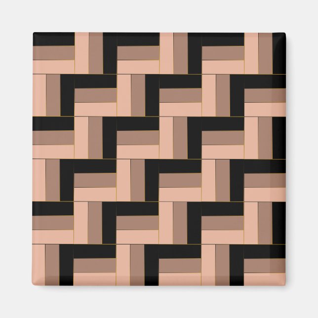 Brawn Mocha Black Geometric Rectangle Magnet (Vorne)