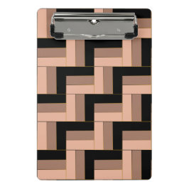Brawn Mocha Black Geometric Rectangle Mini Klemmbrett