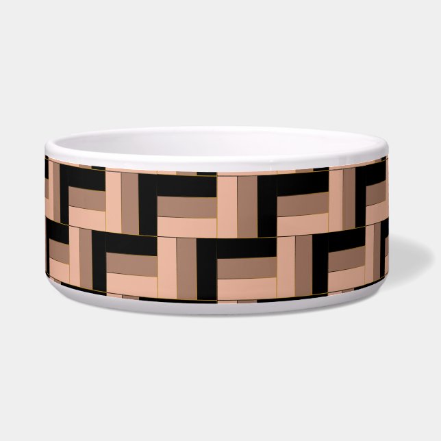 Brawn Mocha Black Geometric Rectangle Napf (Vorderseite)