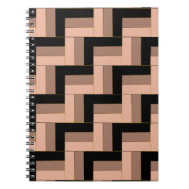 Brawn Mocha Black Geometric Rectangle Notizblock