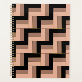 Brawn Mocha Black Geometric Rectangle Planer