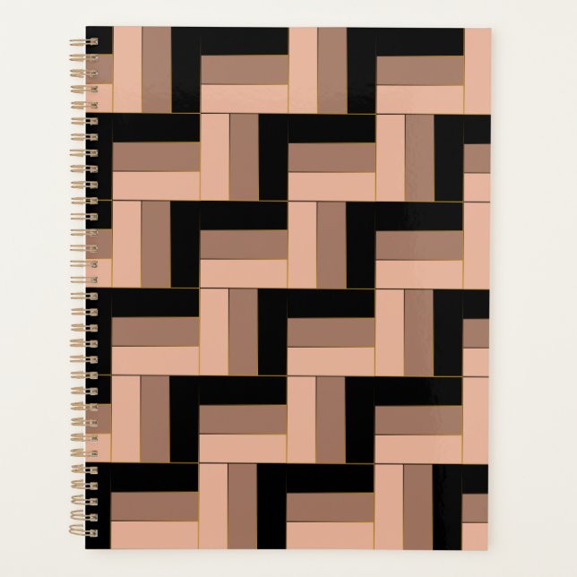 Brawn Mocha Black Geometric Rectangle Planer (Vorderseite)