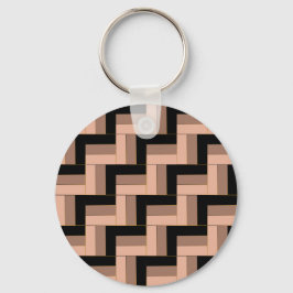 Brawn Mocha Black Geometric Rectangle Schlüsselanhänger