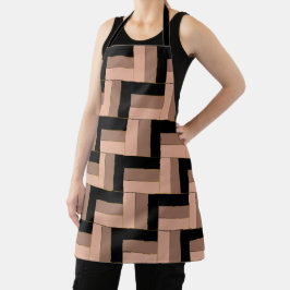 Brawn Mocha Black Geometric Rectangle Schürze