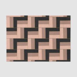 Brawn Mocha Black Geometric Rectangle Seidenpapier