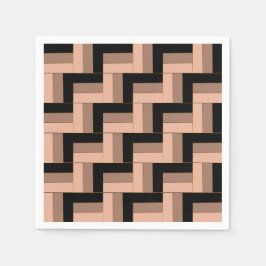 Brawn Mocha Black Geometric Rectangle Serviette