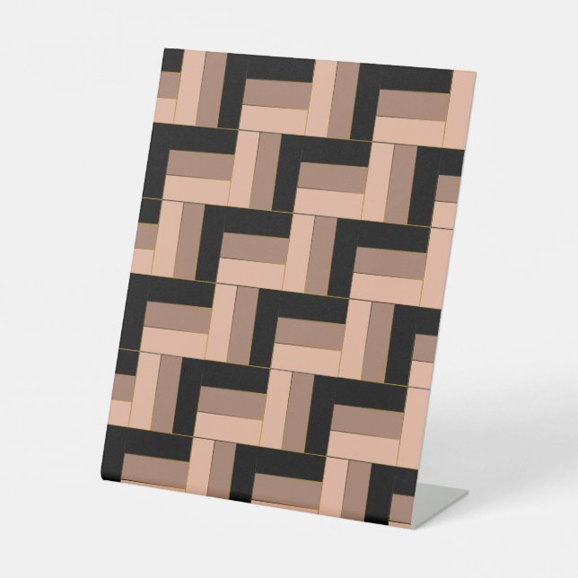 Brawn Mocha Black Geometric Rectangle Sockelschild (Vorderseite)