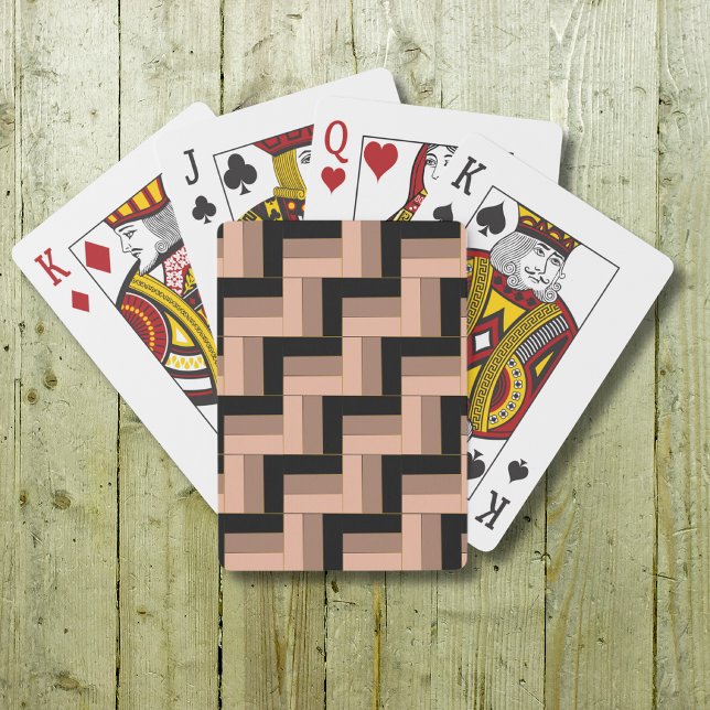 Brawn Mocha Black Geometric Rectangle Spielkarten (Von Creator hochgeladen)