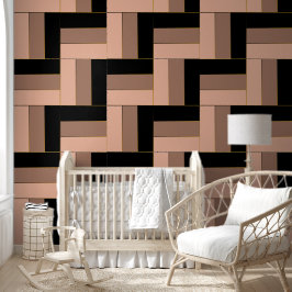 Brawn Mocha Black Geometric Rectangle Tapete