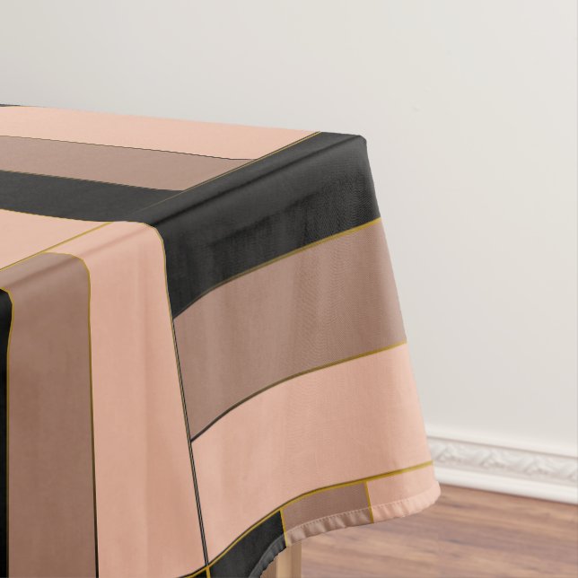 Brawn Mocha Black Geometric Rectangle Tischdecke (Beispiel)