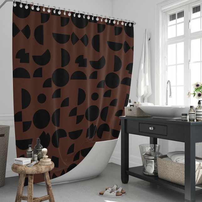 Brawn Modern Elegant Geometric Tribal Duschvorhang (Brown Modern Elegant Geometric Tribal Shower Curtain)