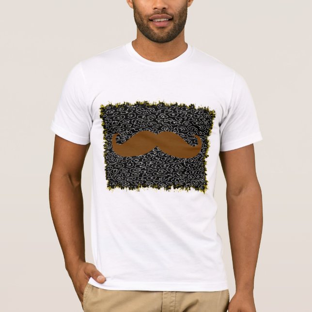 Brawn Mustache auf Leopardenhaut T-Shirt (Vorderseite)