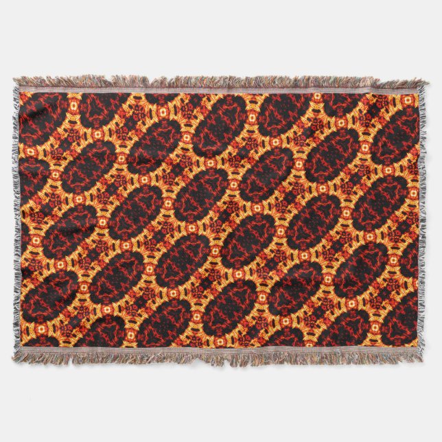 Brawn Orange Geometric Muster Rustic Throw Blanke Decke (Vorderseite)