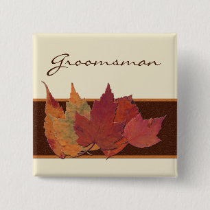 Brawn Orange Ivory Dried Blätter Wedding Party But Button