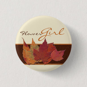 Brawn Orange Ivory Dried Blätter Wedding Party But Button