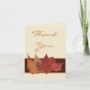 Brawn Orange Ivory Getrocknete Blätter Danke Karte