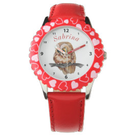 Brawn Owl auf Branch Girly Armbanduhr
