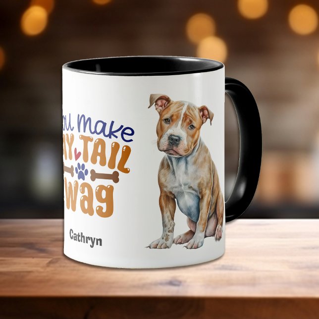 Brawn Pitbull Dog, den du mir zum Schwanz machen k Tasse (Von Creator hochgeladen)
