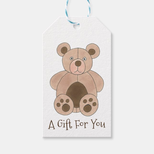 Brawn Plush Toy Teddy Bär gestopfte Tier Geburtsta Geschenkanhänger (Vorderseite)