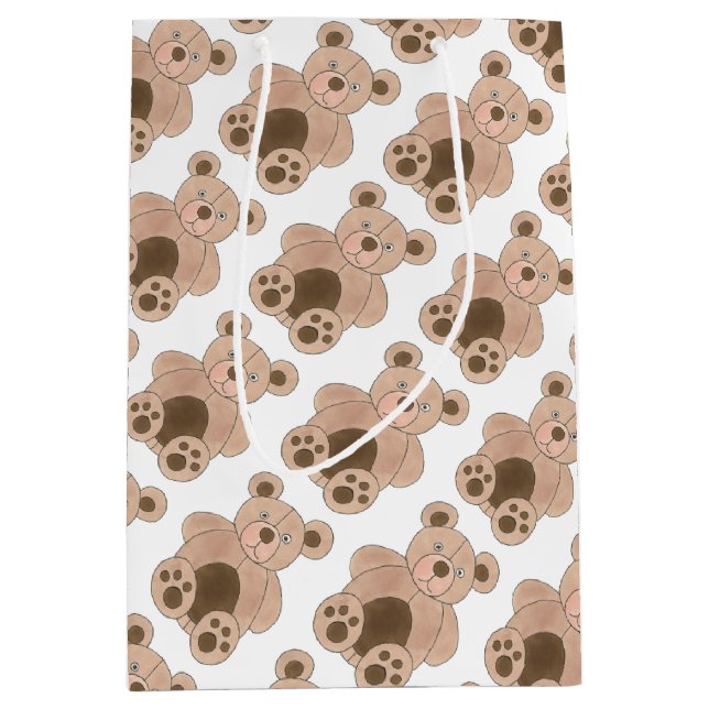 Brawn Plush Toy Teddy Bär gestopfte Tier Geburtsta Mittlere Geschenktüte (Vorderseite)