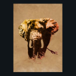 Brawn Pop Art Elephant Tinte Paint Poster<br><div class="desc">BW - Schwarz-Weiß-Afrikanische Elefanten Pop Digitales Bild - afrikanische Naturposterausdrucke</div>