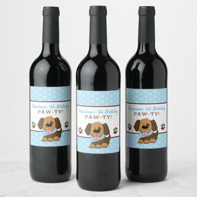 Brawn Puppy Dose Wine Labels Weinetikett (Flaschen)