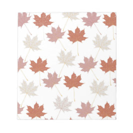 Brawn Red Autumn Floral Blätter Y2K Muster Notizblock