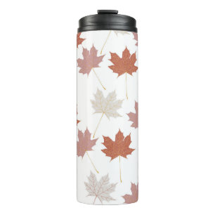 Brawn Red Autumn Floral Blätter Y2K Muster Thermosbecher