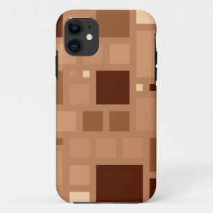 Brawn Retro Moderne Quadrate Muster iPhone 11 Hülle