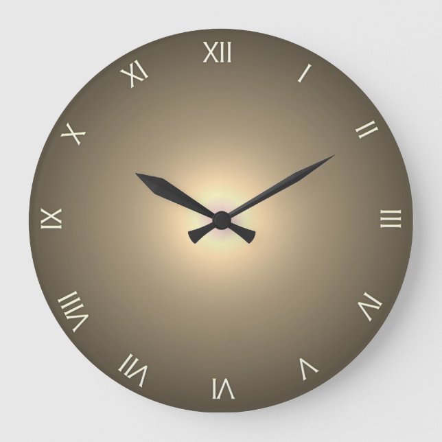 Brawn Roman Numerals Große Wanduhr (Vorderseite)