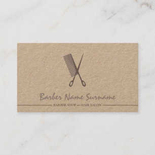Brawn Scissor Hair Comb Barber Shop Modern Visitenkarte