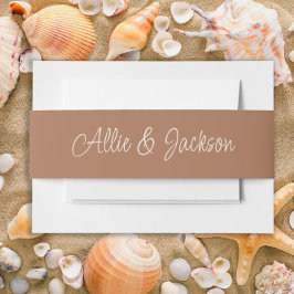 Brawn Script Wedding Names Einladungsbanderole